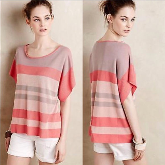 Anthropologie Tops - Anthropologie Moth Striped Setting Sun Pullover